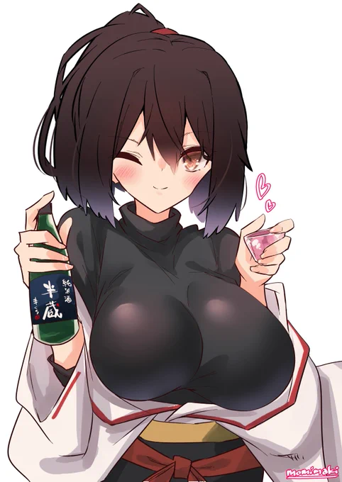 三重の地酒をいただいたのでぇ～!伊勢ネキを描きました!とても飲みやすくておいしかったです!!!!!