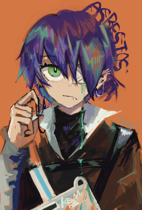 アスベストス #アークナイツ版深夜の真剣お絵かき60分一本勝負