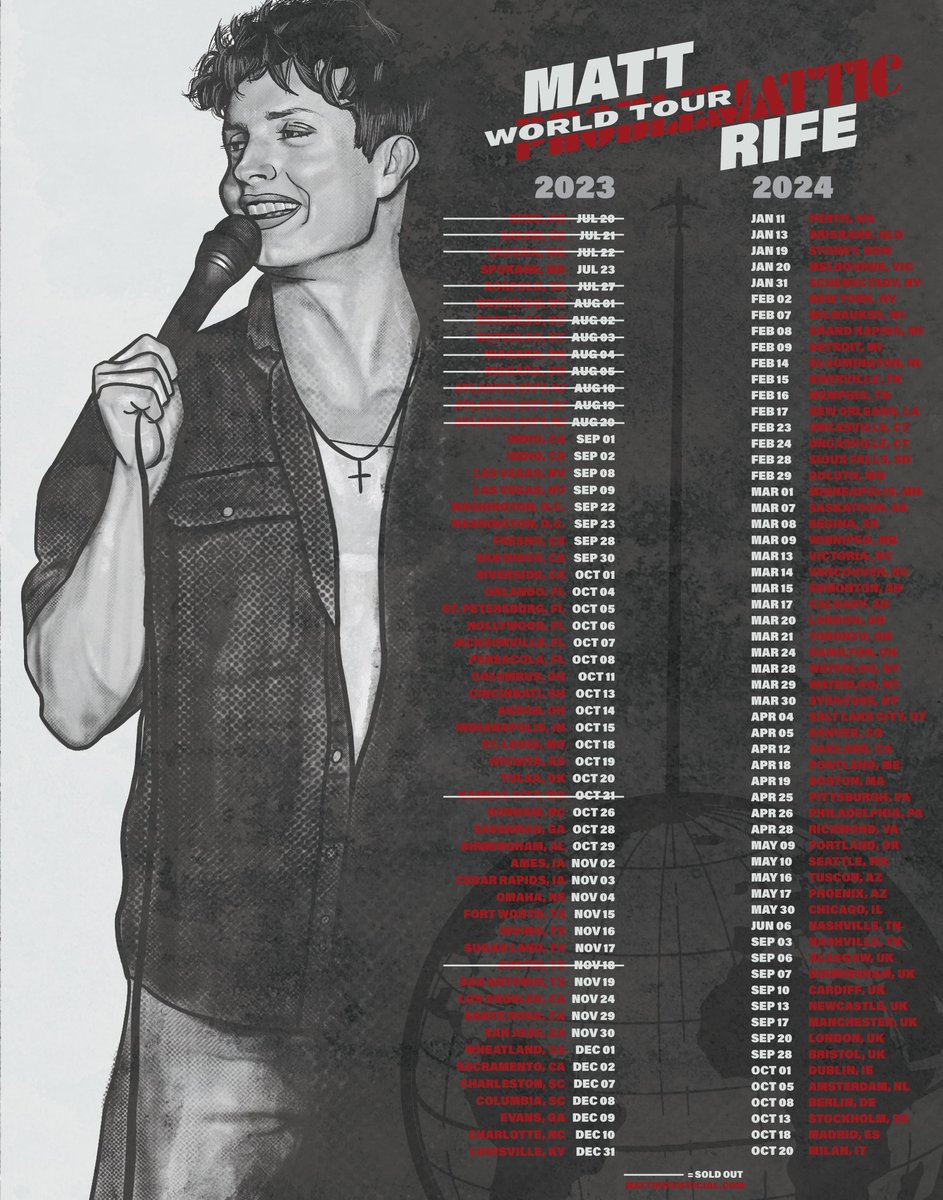 brookejc20's tweet photo. New round of @mattrife posters cause why not 🤷‍♀️ had this idea in mind and spent practically all day yesterday illustrating Mr. Steal Your Girl 🎨 These were totally inspired and non-commissioned / NOT official tour posters.

#mattrife #comedy #art #digitalpainting #procreate https://t.co/wNpa1wTH2W