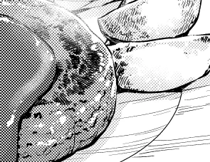 アシのお仕事でハンバーグ描いてました。チラ見せ。