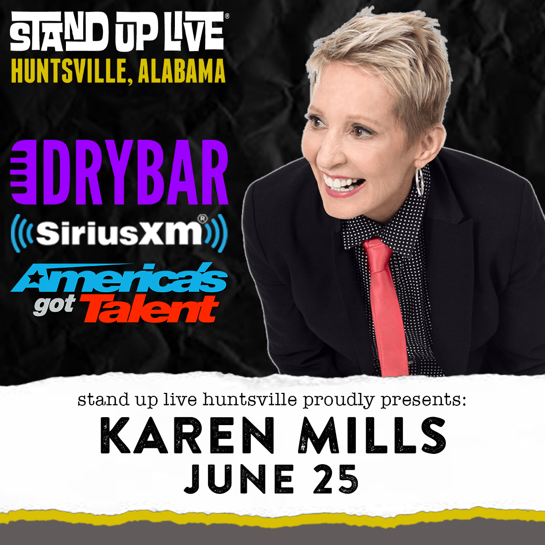 LevityLiveHSV's tweet photo. Comedian and Huntsville favorite @kmillscomedy returns for one night only on June 25! You've seen her touring with Leanne Morgan, caught her on America’s Got Talent, and watched her hit Dry Bar Comedy special Pink Pants. Now grab your tickets!--> https://t.co/xOM0Jj5Fpo https://t.co/YENMAZLa3a