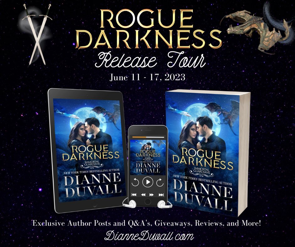 CrystalLynnePA's tweet photo. 🎉 The release tour for .@DianneDuvall 's ROGUE DARKNESS begins, June 11th! 🥰 We'll be sharing #teasers &amp; #excerpts from the book, as well as exclusive posts and Q&amp;A's w/Dianne, and of course there will be a big #giveaway! 🤩 Follow along 👉 https://t.co/UNSfoAlNzA #Bookish https://t.co/wPJ5V9bSXD