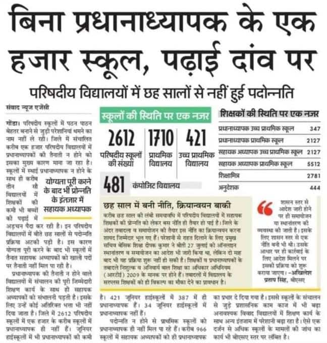 MONILISLAM's tweet photo. बिना प्रधानाध्यापक के 1000 स्कूल, बच्चो की पढ़ाई दांव पर https://t.co/OfCMOO66QO
