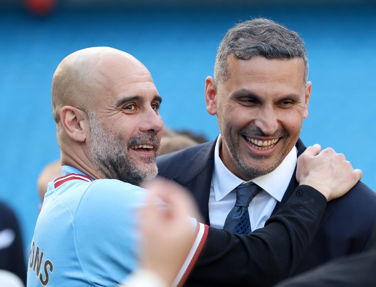 SheikhMCI's tweet photo. The best Chairman and best Manager in world football. 

You want your business to succeed? Hire the best people, give them the resources they need, and get out of their way. 

Khaldoon x Pep, leadership personified. https://t.co/XhkaB2p5n6