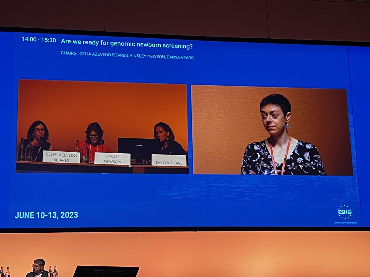Leigh Jackson (@drlmjackson) on Twitter photo Very interesting debate on genomic newborn screening, chaired by the excellent <a href="/DanyaVears/">A/Prof Danya Vears</a>. Are we ready yet? Half the audience said no before the debate, will the discussion change minds? #ESHG2023 Very interesting debate on genomic newborn screening, chaired by the excellent <a href="/DanyaVears/">A/Prof Danya Vears</a>. Are we ready yet? Half the audience said no before the debate, will the discussion change minds? #ESHG2023