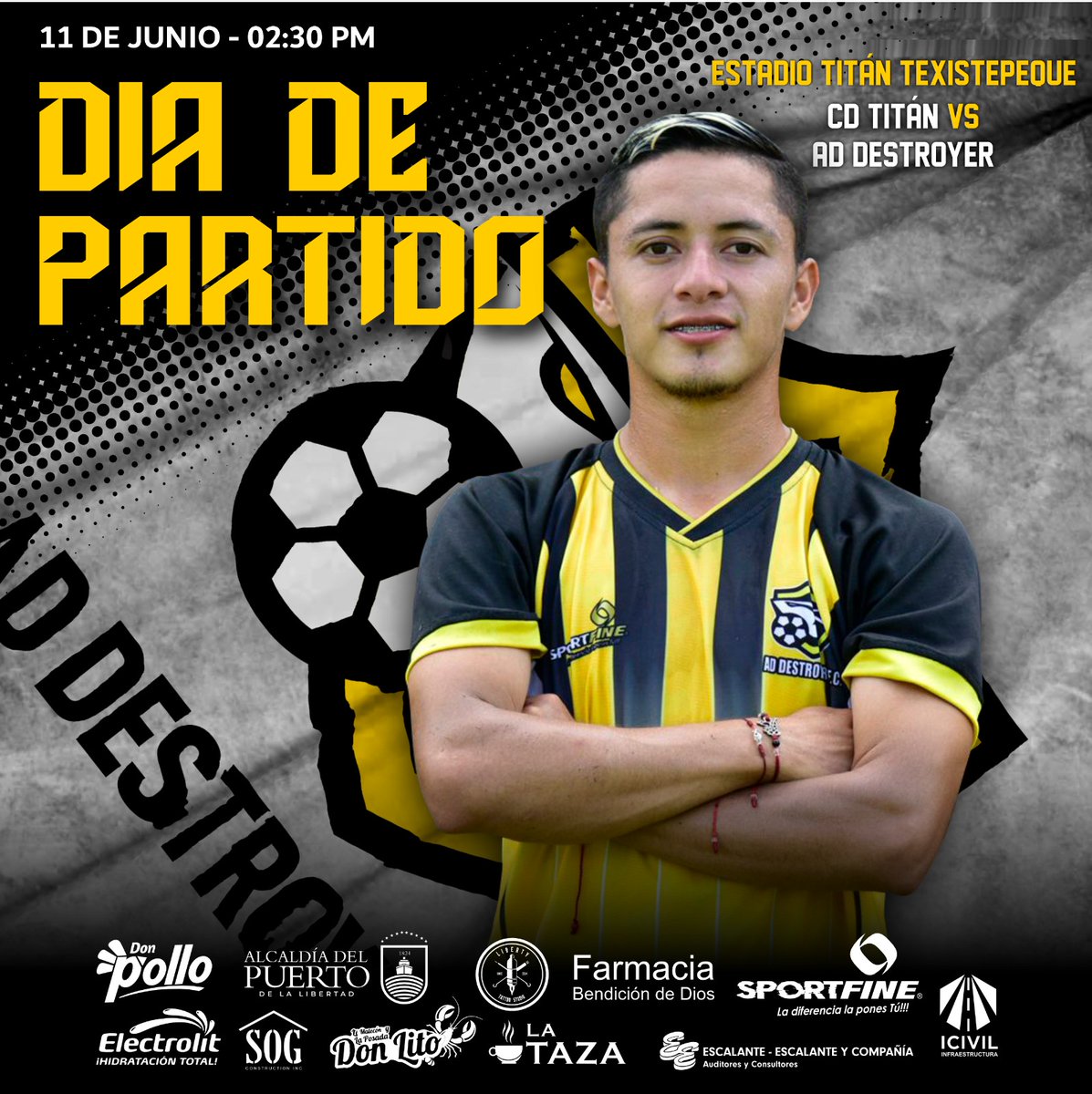 📣 ¡𝙃𝙊𝙔 𝙅𝙐𝙀𝙂𝘼 𝙀𝙇 𝙏𝙄𝘽𝙐𝙍𝙊́𝙉!

🔜 SEMIFINAL - VUELTA | ⚽🦈

¡𝗘𝗦 𝗧𝗢𝗗𝗢 𝗢 𝗡𝗔𝗗𝗔! ⚔️
El boleto a una nueva final esta en nuestras manos. 
#JuntosLoVamosALograr 

🆚️ C.D. TITAN 
⏰ 2:30 P.M.
🏟️ Estadio Titán
🎫 $6.00

#JugamosJuntos💛🖤#SoyTiburón