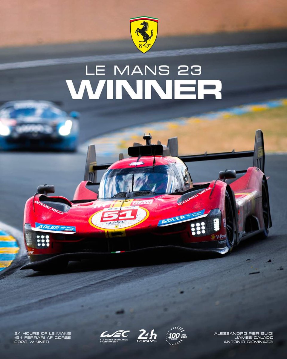 🇮🇹🇮🇹🏁🏁🏁🏁🇮🇹🇮🇹
Le Mans 2023 winner
#LeMans24 #LeMans24h #LEMANS100