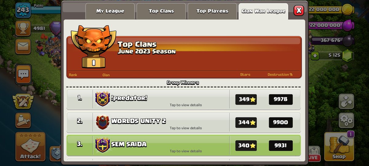 Pablo CoC tweet media