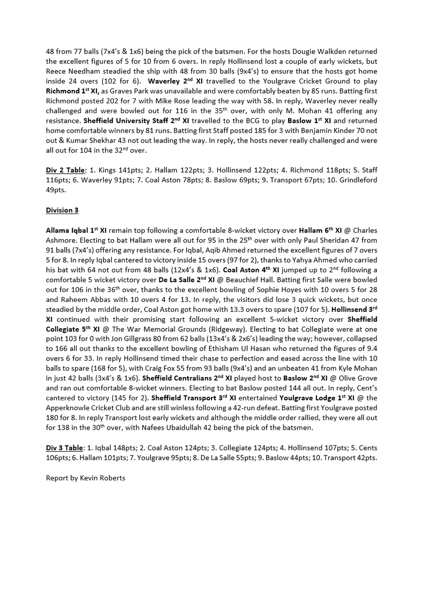 Match Report for Saturday 10th June 🏏😃