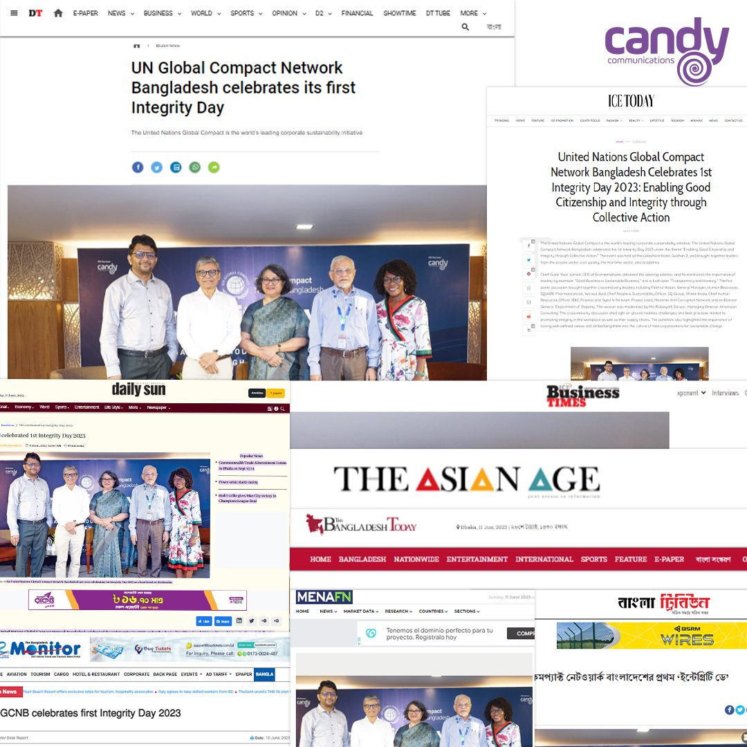 CandyCommsBD's tweet image. GCNB celebrated the inaugural Integrity Day 2023, fostering integrity, ethics, and responsible citizenship in Bangladesh. We take immense pride in being the PR partner for this remarkable event, organized by GCNB. #IntegrityDay2023, #GoodCitizenship #CollectiveAction.