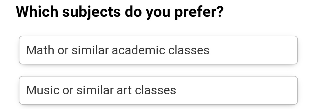 bdotpeach's tweet photo. mmmmmmmm

the first question already threw me off because i like history and arts both. ik ik im nitpicking😔 https://t.co/xS415khnJn