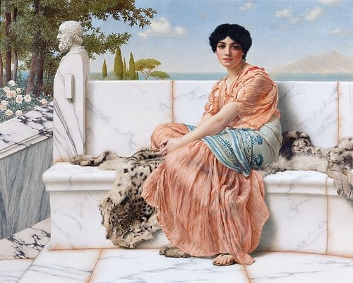 #FolkloreSunday Sappho was hailed by Plato as the tenth muse. Her beautiful words on love and on same sex attraction were later decried by lesser male poets and were banned by two popes. 
You came, and I was mad for you
'And you cooled my mind that burned with longing'