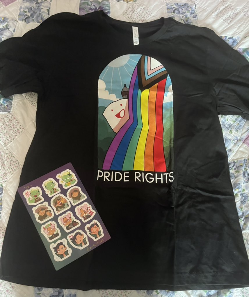 superhero1859's tweet photo. @DrawfeeShow 
You guys are amazing and you and my first ever pride and YouTuber merch! Love y’all keep doing things! https://t.co/ZXQuMU62df