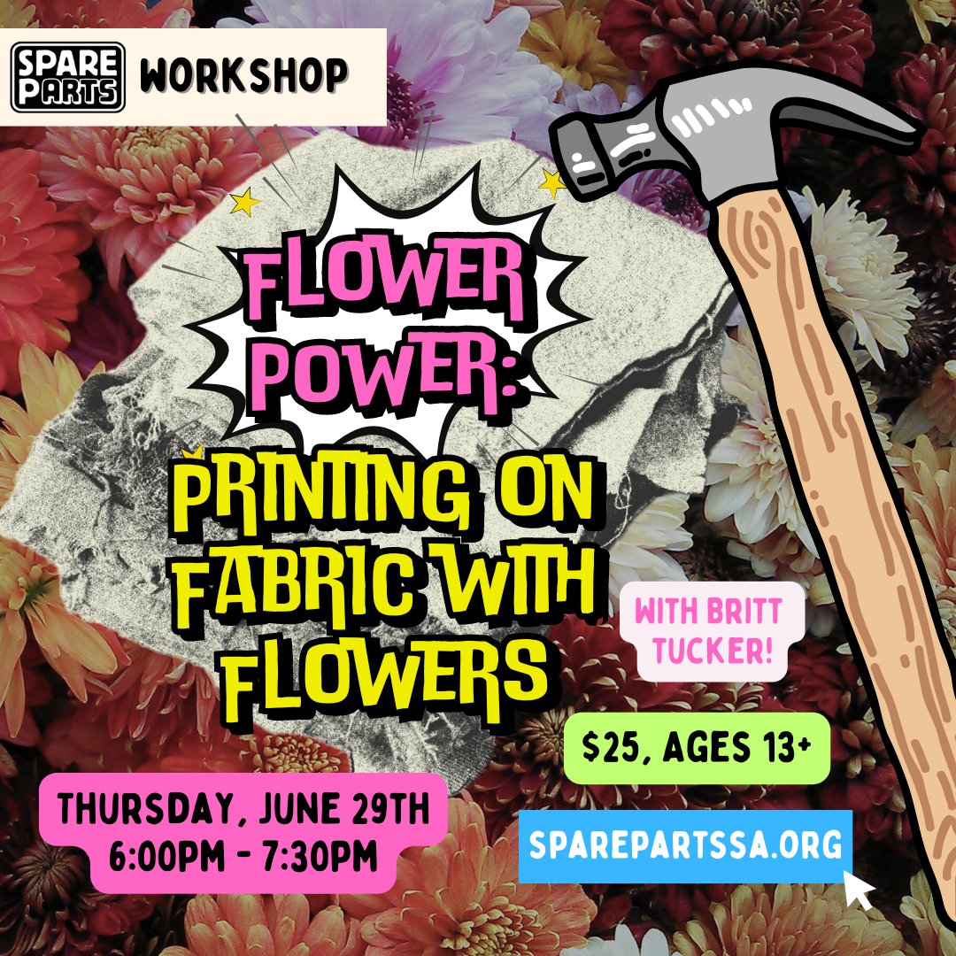 Flower *POWer* workshop!! There's still a few spaces left: spare-parts-san-antonio.square.site/product/worksh…