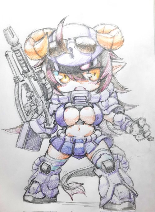 Skeb納品しました。
依頼者さんのOCのザク娘です。
ドラゴンのパーツが(羽以外)入っちゃいましたが、せっかくのかわいい部分なので… 