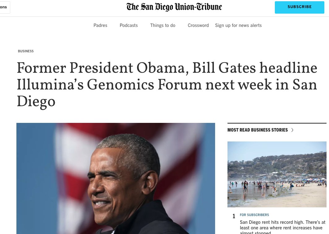 Illumina was an immensely connected and corrupt company. No one tracks Obama's paid speaking fees but he was on payroll. sandiegouniontribune.com/business/story…