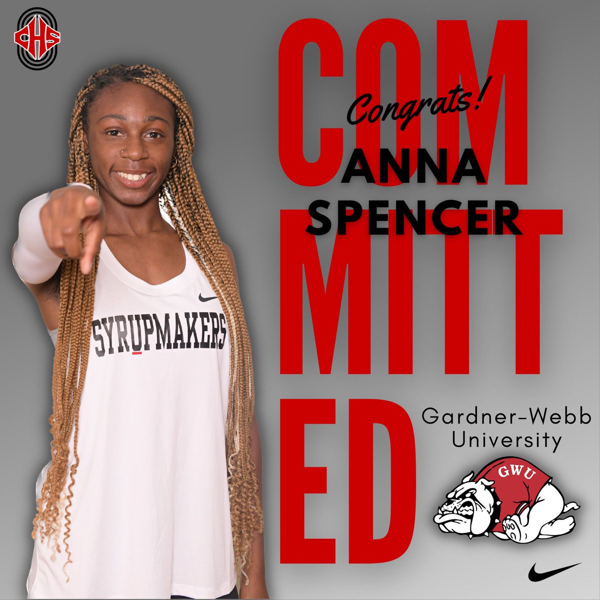 syrupmakersTF's tweet photo. Staying in that 🔴 and ⚫️‼️💨
Congratulations to @AnnaMa333 on her commitment to NCAA Division I Big South Conference @GWUTrack_XC. We wish you the best on your journey and continue to showcase that #MakerPride.
#welcome2syrupcity #thestandardisthestandard #changingtheculture https://t.co/6rcKb3biph