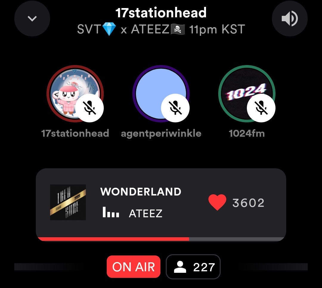 17stationhead's tweet photo. SUPER x WONDERLAND
Party with us and @atz1024fm now on @STATIONHEAD!
We're at our first station:
🥳 https://t.co/A1em8nAPS8
SUPER COLLABORATION IN WONDERLAND
#SEVENTEEZ
@pledis_17 @ATEEZofficial https://t.co/r1dSLuyb8V