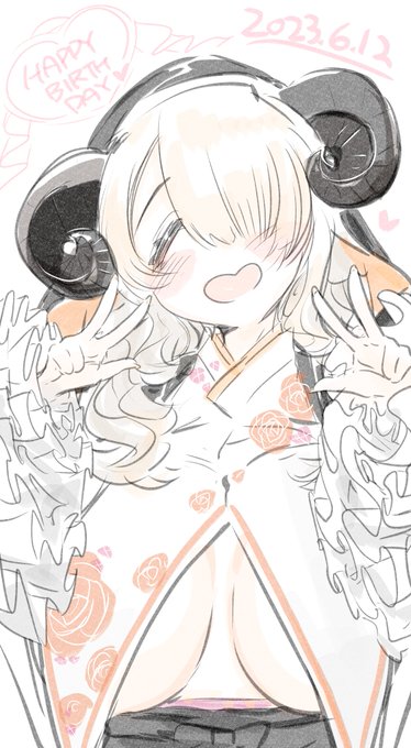 お誕生日おめでとうございます🐏
 #マリヱの絵 