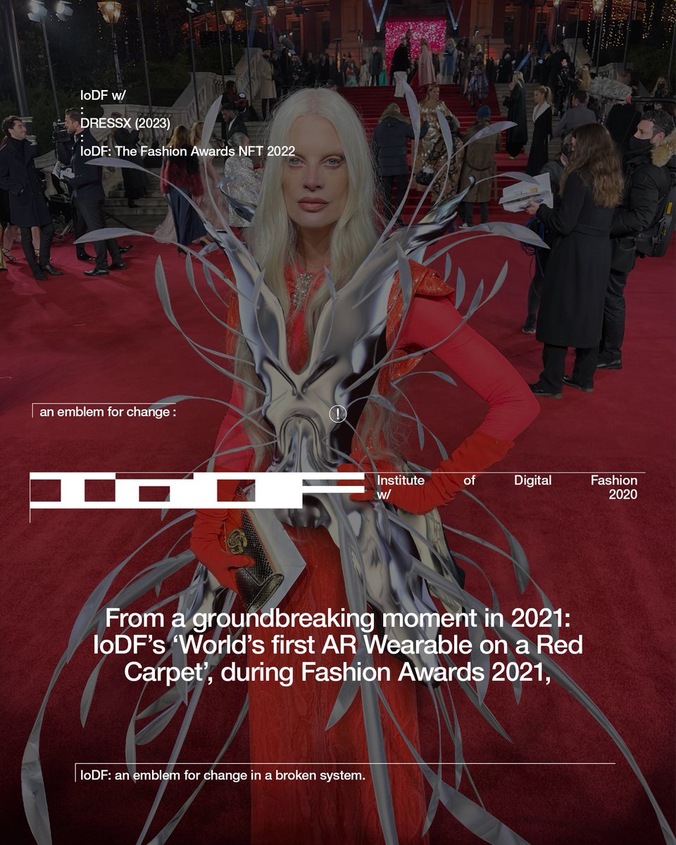 _IoDF's tweet photo. HAVE YOU GOTTEN YOUR IoDF FASHION AWARDS 22 NFT YET ON @DRESSXCOM ?
We want to see you dressed in this! Get the NFT, wear it in @decentraland, get dressed in a MetaLook, and share your images!!
#NFTcommunity #digitalfashion #web3 #instituteofdigitalfashion #IoDF #DRESSX https://t.co/9LpnRRIf6s