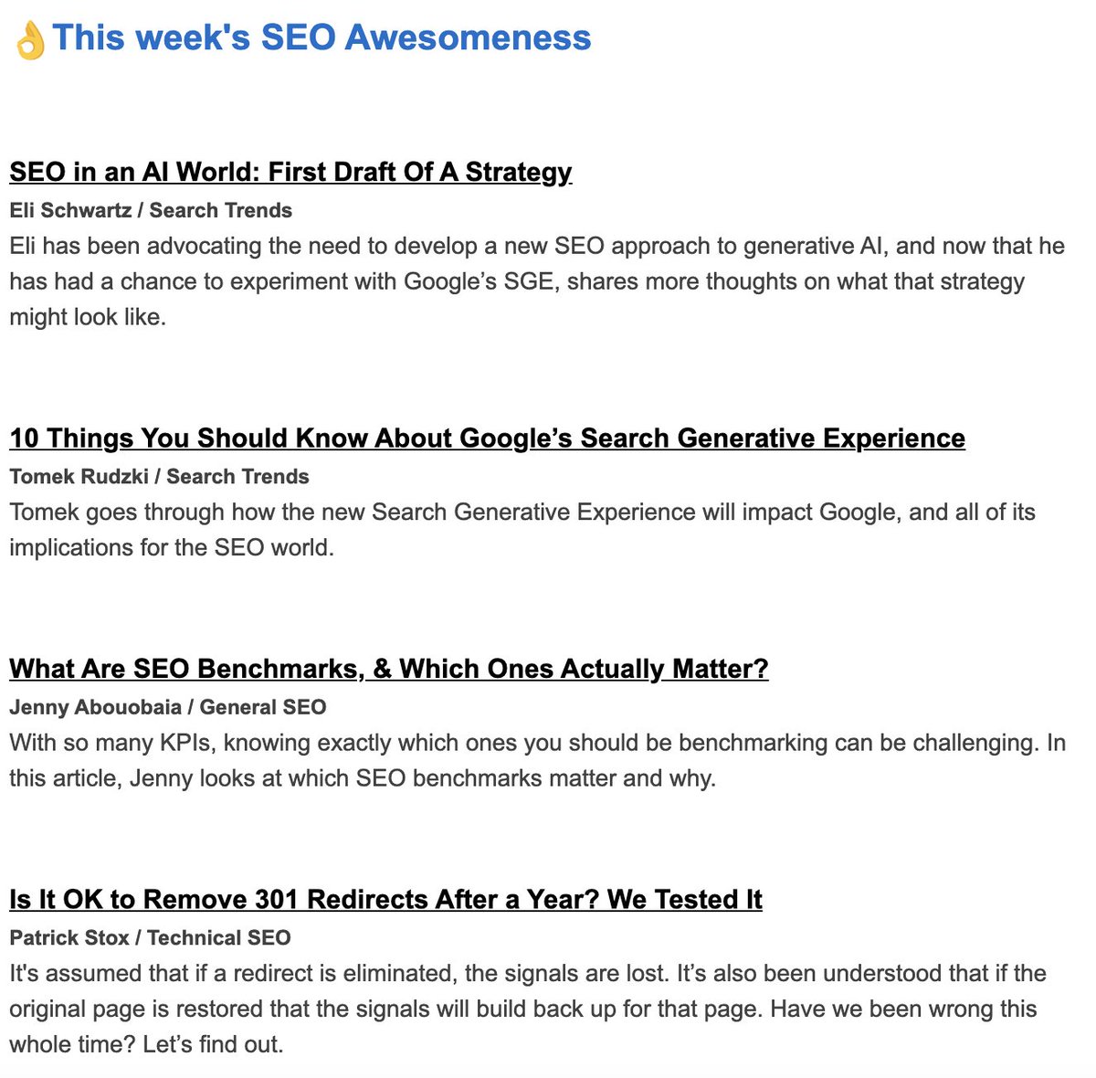 A new edition of #SEOFOMO has been sent to +26.2K SEOs & Digital Marketers with awesomeness from @5le @TomekRudzki @brodieseo @seowithjenny @patrickstox @JuliaEMcCoy and more! Check your emails or subscribe now: seofomo.co 😎📮 ...