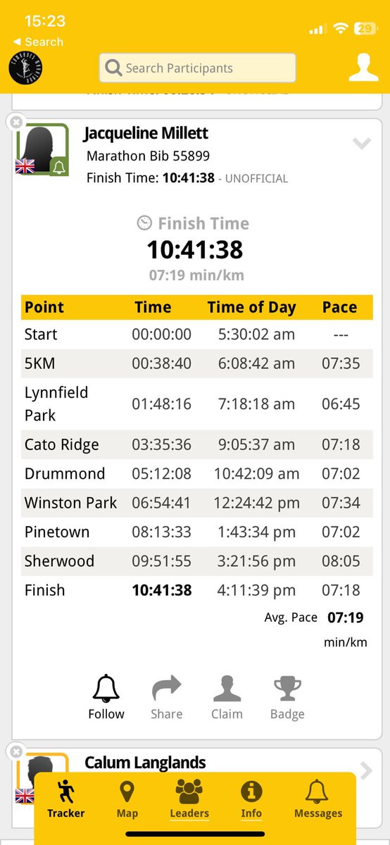 Comrades marathon - delighted with my result after a pretty disrupted training block. Have to thank <a href="/LindseyParryZA/">Lindsey Parry</a> and the <a href="/AskCoachParry/">Coach Parry</a> team for their amazing support. 
Made sure I wore my 70 age group tag for a bit of extra support!