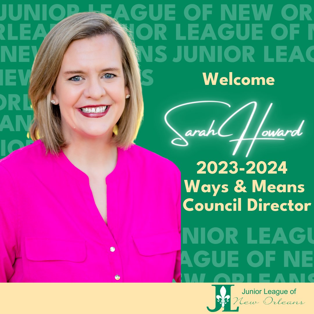 Meet Sarah Howard, JLNO's Ways &amp; Means Council Director. She &amp; her team develop &amp; oversee fundraisers like Touch a Truck &amp; Holly Jolly Market. With creativity &amp; enthusiasm, they create events enjoyed by all. The funds support our community projects that make a significant impact.