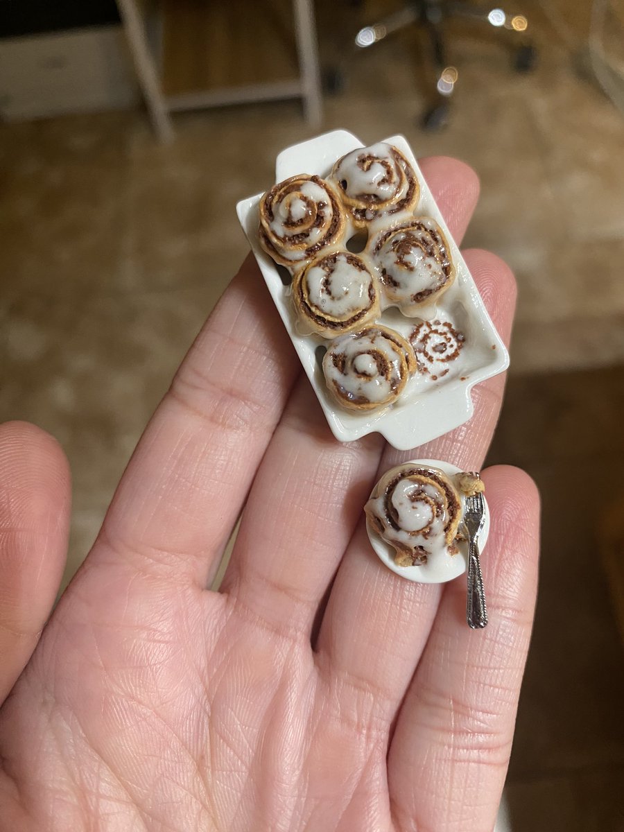 what kept me up last night? making little cinnamon rolls for this magnet set