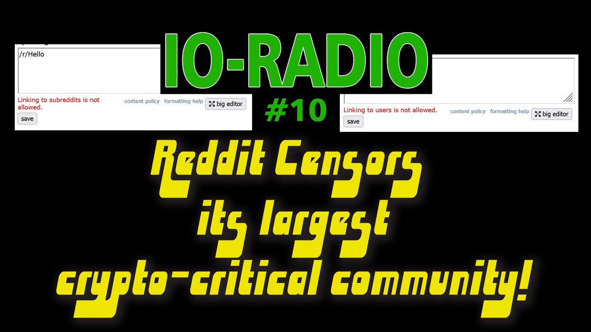 AmScream's tweet image. The Reddit API thing is just the tip of the iceberg. I'm a mod for the most popular crypto-critical subreddit and we've been censored for fact-checking other subreddits. (Reddit called it "interference.") Details here: youtube.com/watch?v=nYPotP…
#RedditBlackout #Redditapi