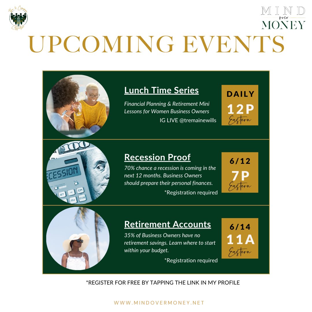What's going on this week?  #thisweek #womanowned #womanpreneur #WOSB #WBENC #financialplanning #retirement #upcomingevents #financialadvisor #blackfinancialadvisor #blackfinancialplanner