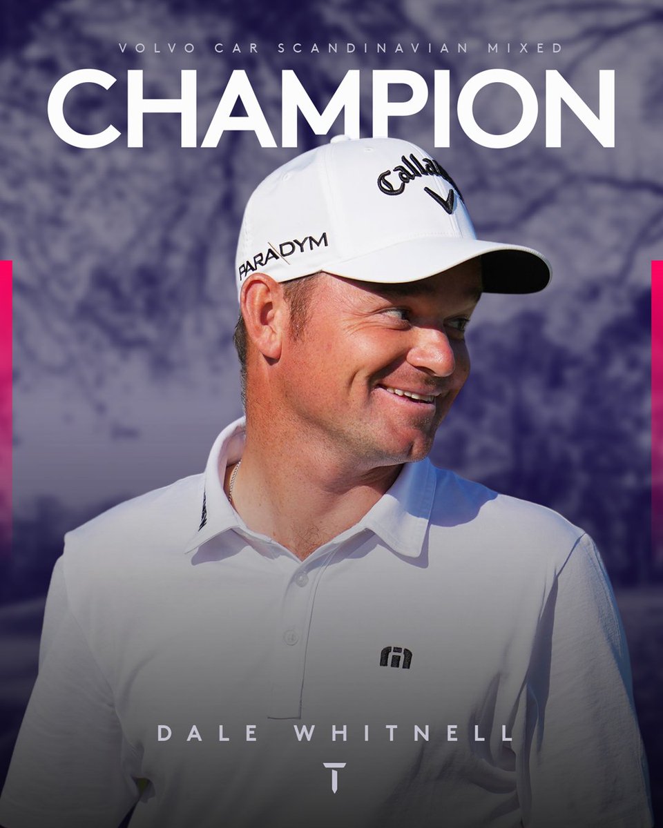 DPWorldTour's tweet photo. .@Dale_Whitnell wins in Sweden 🏆 

#VolvoScandinavianMixed https://t.co/rQcBcDLmha