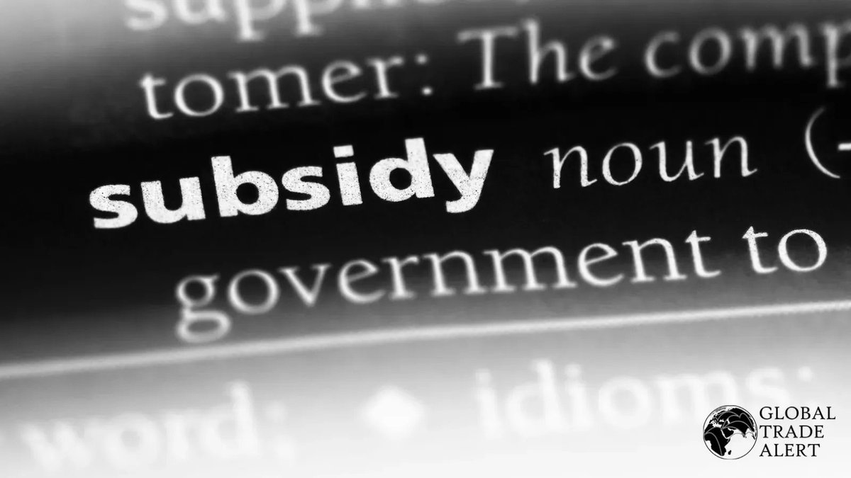 gtalert's tweet photo. 📢 Exciting news! #GlobalTradeAlert's Corporate Subsidy Inventory 2.1 is now available!
🌍 Explore #subsidy awards and policy changes introduced by 148 customs territories, providing valuable insights into cross-border #trade implications. Check it out: https://t.co/dK1Zy69mgv https://t.co/KhMwiANaHw