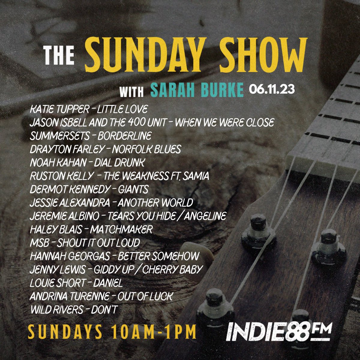 On the Sunday Show @Indie88Toronto today: celebrating new albums from @jennylewis @JasonIsbell and the 400 Unit and special guest @jeremiealbino on his new album Tears You Hide, listen on 88.1 or Indie88.com.