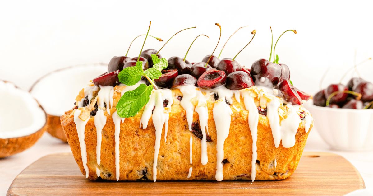 🍒 🥥 Feeling sweet and tropical? Check out this Cherry Loaf with Coconut recipe here > kimschob.com/cherry-loaf/ 😋👨‍🍳 Perfect for a summer treat or a pick-me-up snack!
 #CherryLoaf #CoconutLove #BakeLife #recipes