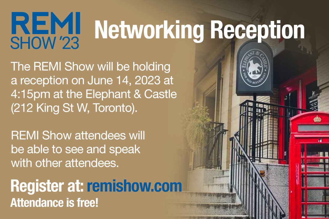 The 2023 #REMIShow networking reception. 

Learn more and register for free at remishow.com.

#BUILDINGOWNERS #PROPERTYMANAGERS
#FACILITYMANAGERS
#OPERATIONMANAGERS