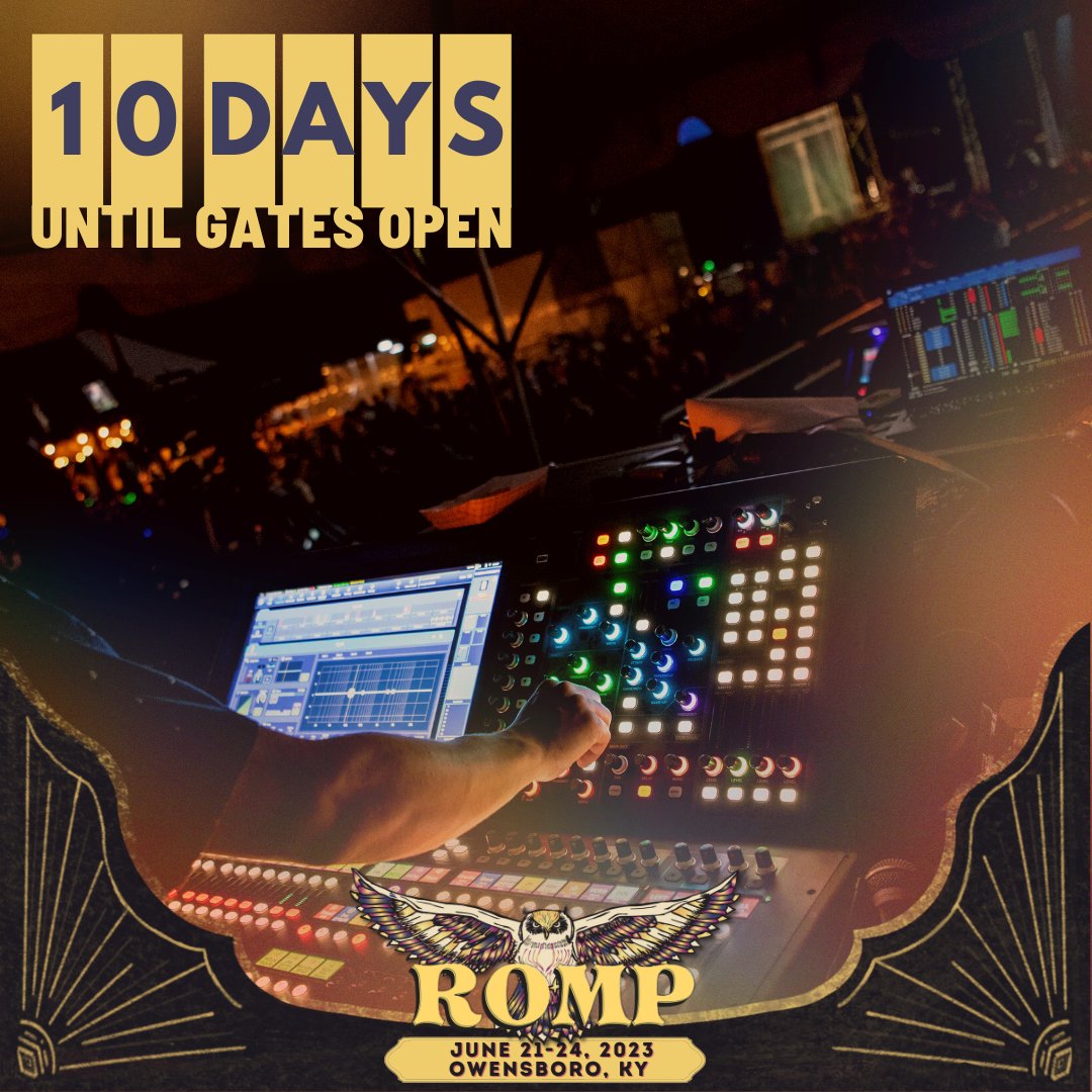 ROMPFest's tweet image. Just 10 short days until gates open for the 20th annual #rompfest! 🎶🤘🏾

If you don&apos;t have your tickets yet, now is the time! 
tickets 👉 rompfest.com