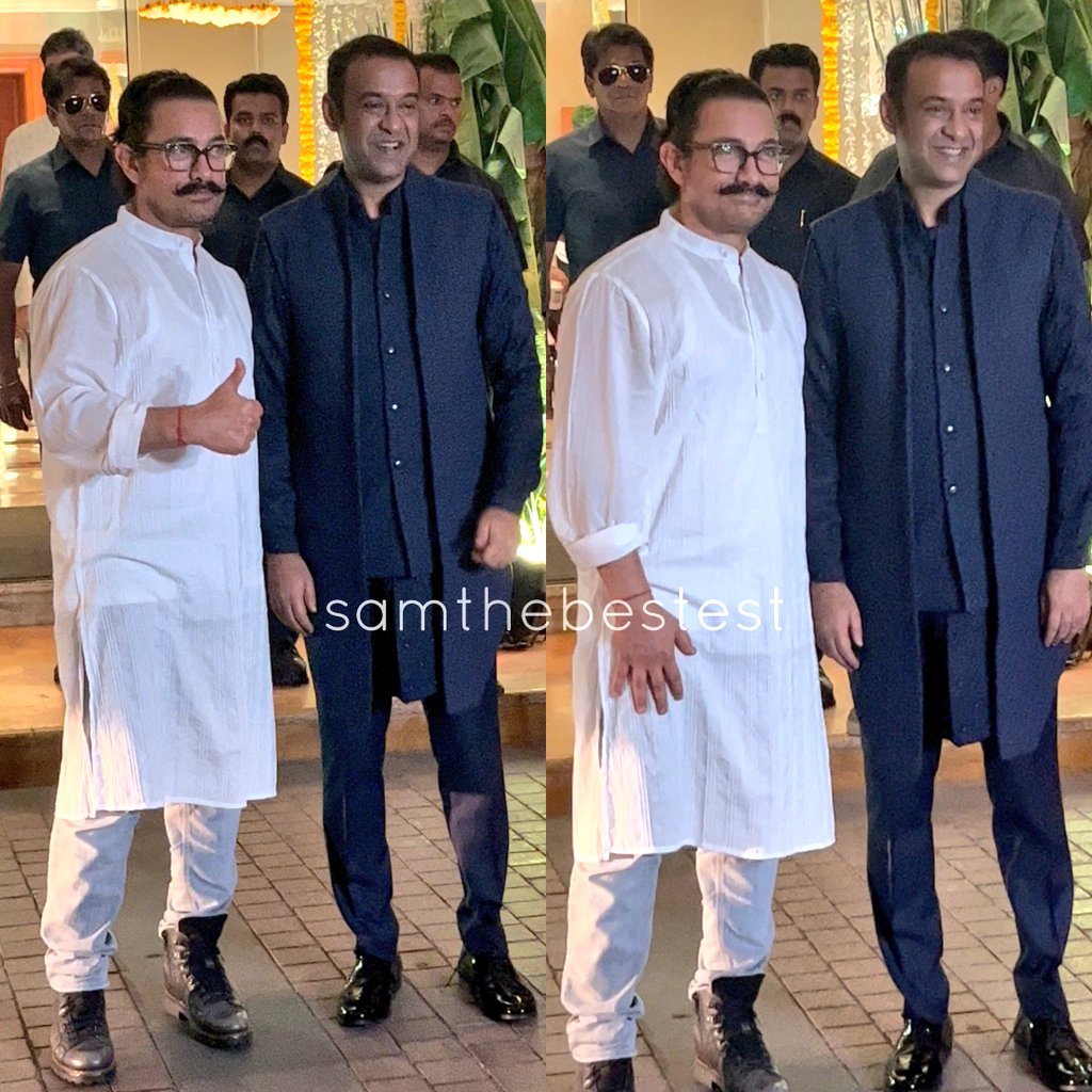 #AamirKhan at the Wedding reception of #Ghajini producer #MadhuMantena & #IraTrivedi