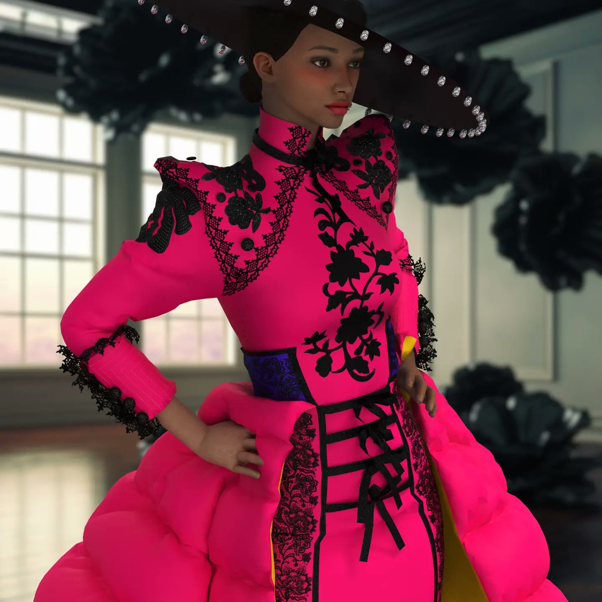 3DCSTUDIOx's tweet image. Último diseño para Rookies Awards 2023. @TheRookiesCO
Vestido tubo con encajes y bordados y larga cola acolchada. 🩷
Diseñado en #clo3d, fondos diseñados con #midjourney
#moda3d #Diseñodemoda3D #3dworld #3dmoda #3dstyle #3dart #3dfashion #3dartist #fashiondesign