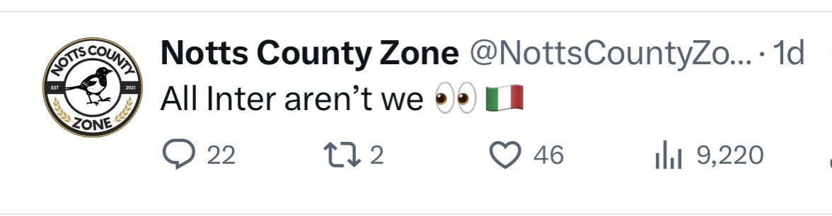 OfficialBell1's tweet photo. @NottsCountyZone 🐈‍⬛ https://t.co/ISNHFn6vKv