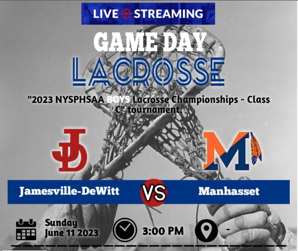 FHSAAOficial's tweet photo. 📢 STATE FINAL GAME
🚨 2023 NYSPHSAA Boys Lacrosse Championships - Class C
🥍 Jamesville-DeWitt vs Manhasset
📅 Sunday, June 11 @ 3p.
🎥 Live streaming on: https://t.co/iaSvbK1aDu
@Manhasset @JDAthletics @CromwellKeith https://t.co/SH6MmSBmaA