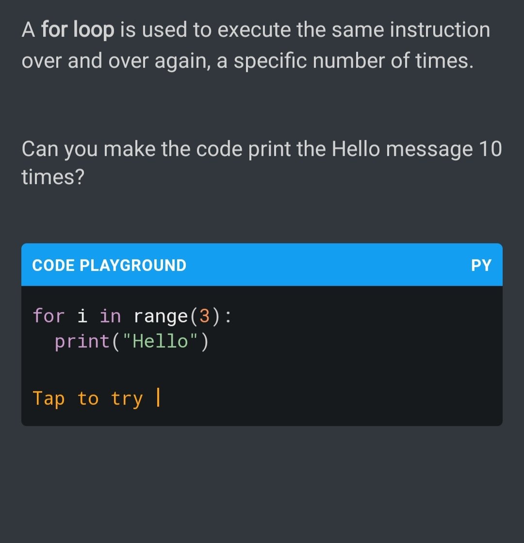 pooja_singh37's tweet image. Hi Today i learnt about for loop in python.@lftechnology 
#LearningWithLeapfrog2023
#60DaysOfLearning 
#LSPPD11