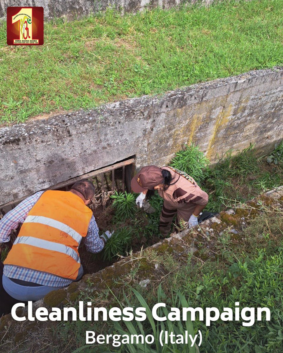 DSSNewsUpdates's tweet photo. Inspired by the teachings of Saint Dr. @Gurmeetramrahim Singh Ji Insan, #DeraSachaSauda volunteers in Bergamo, Italy are taking charge of their environment through a commendable cleanliness campaign. Their efforts serve as a reminder that every action counts when it comes to preserving our planet. #CleanlinessCampaign #EcoFriendly