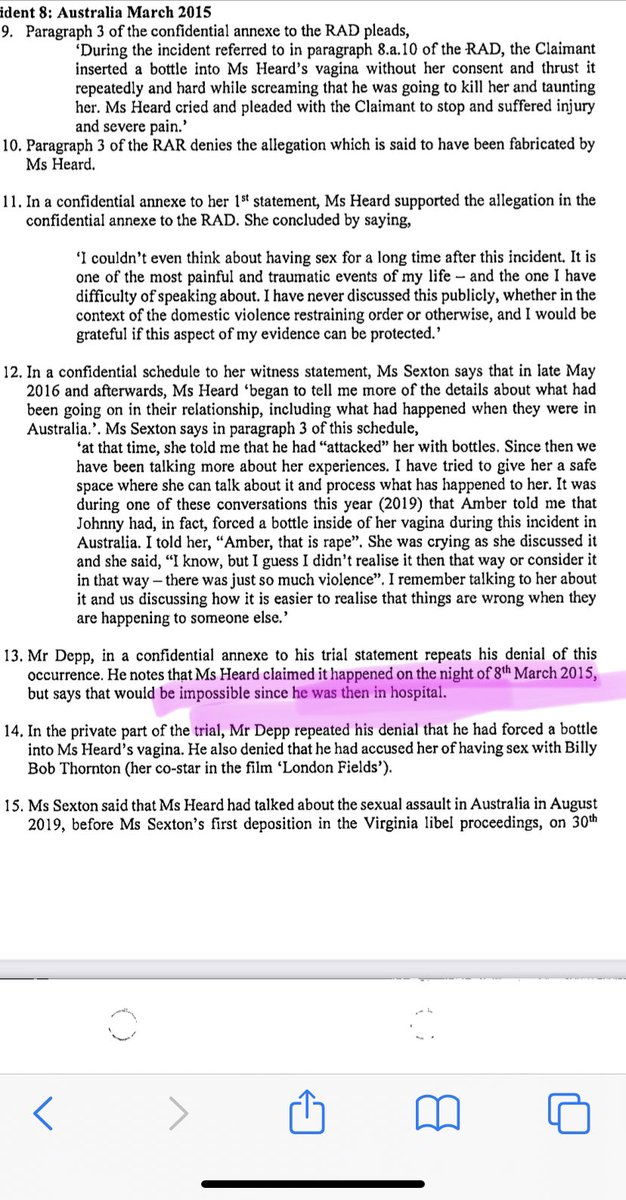 OMG 😳!! #AmberHeardlsALiar 
accused #JohnnyDeppIsASurvivor of another sexual assault case under seal, Justice Nicol didn’t believe her!!!! Read it!!!!!!! 
The judge didn’t believe her so she didn’t bother bringing it up again. As for the supposed wine bottle night, he was in…