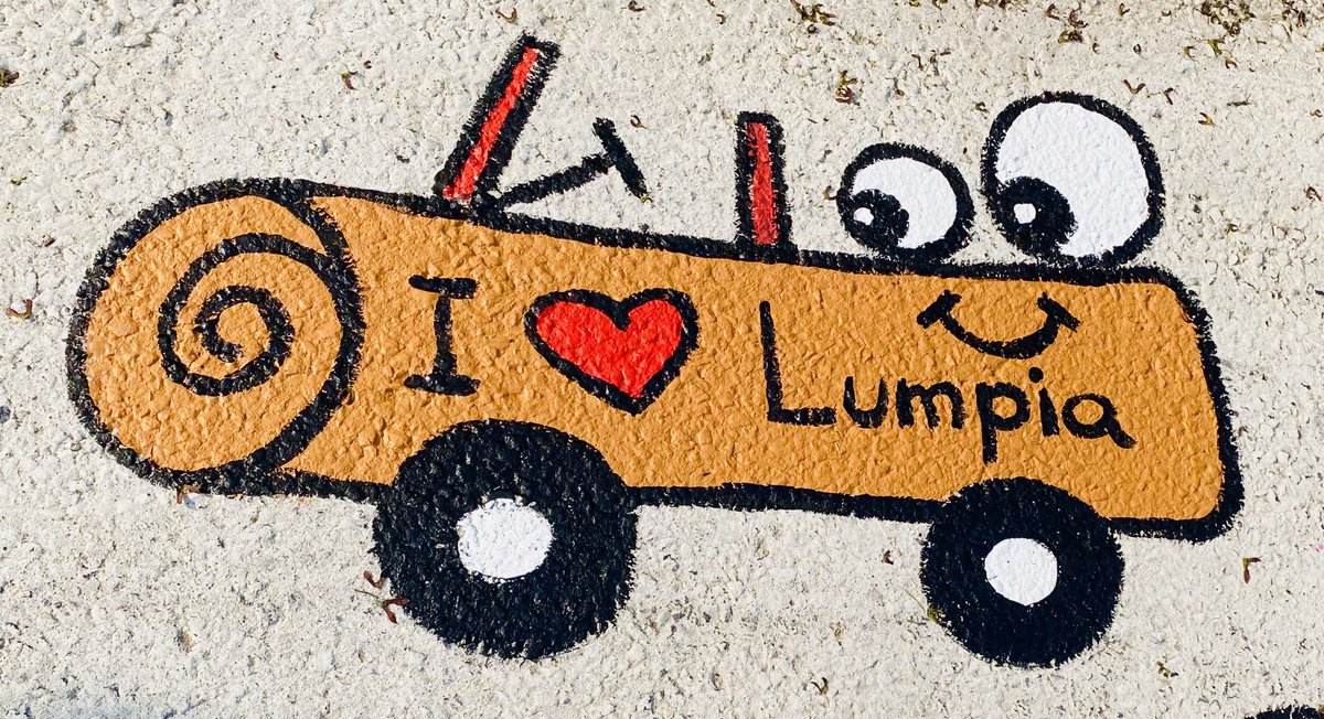 Yes, I painted a ”Lumpia Car” on the “Traffic Calming” road mural in Natick last month :) @natickcenter