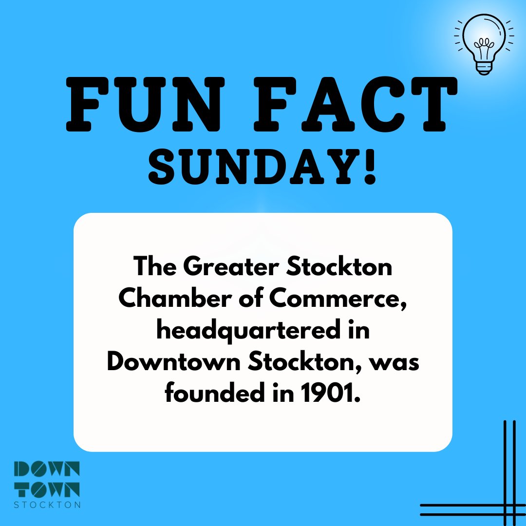 FUN FACT SUNDAY! The Greater Stockton Chamber of Commerce was founded in 1901.

#chamberofcommerce #businesses  #downtownstockton #sanjoaquincounty #stocktonca stocktonchamber.org
