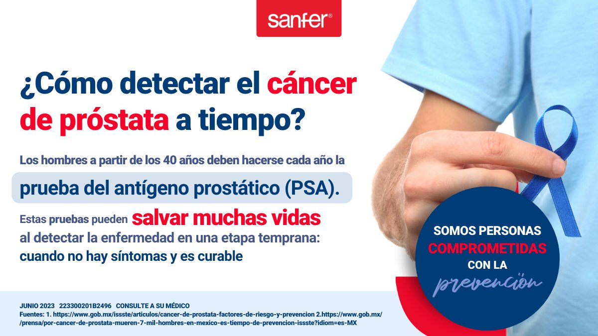 🔵 El cáncer de próstata es la 1a causa de enfermedad y muerte masculina en México, al registrar la pérdida de 7 mil vidas anuales. El tamizaje anual mediante pruebas de PSA y tacto rectal, pueden hacer la diferencia entre curarse o ser enfermo de por vida. #cancerdeprostata
