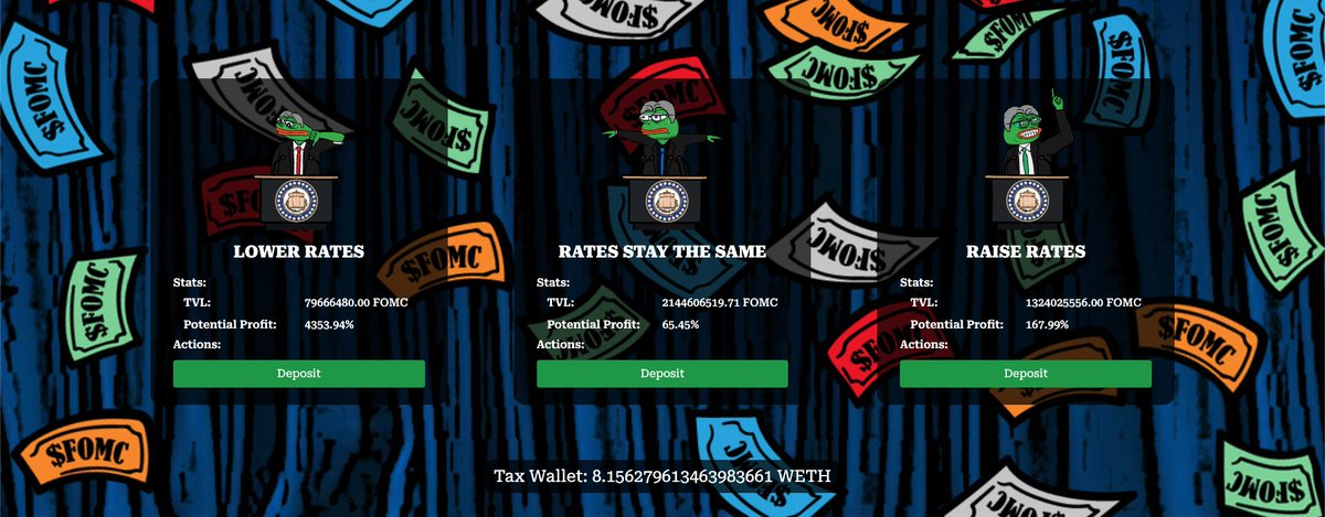 3 days left to place your bets! 

'Rates Stay the Same' vault is currently leading the charge as the market favorite. Only time will tell! #FOMC
