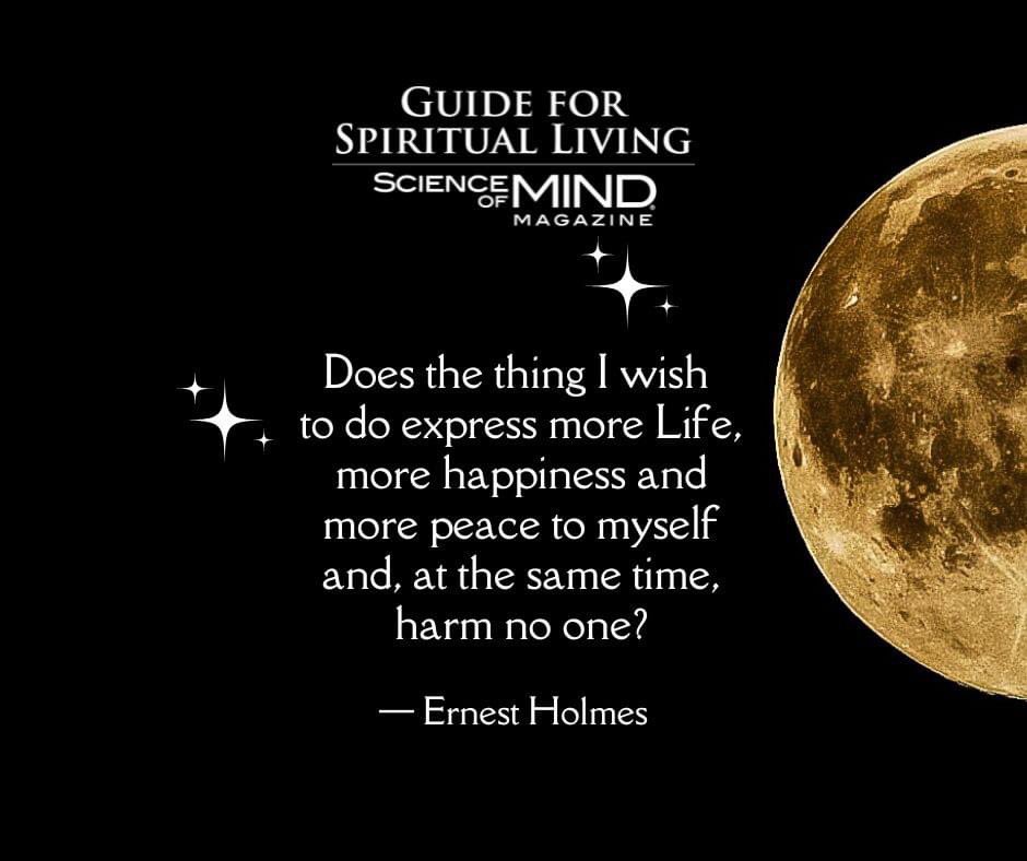 ErnestHolmesSoM's tweet photo. "Does the thing I wish to do express more Life, more happiness and more peace to myself and, at the same time, harm no one? — Ernest Holmes, as quoted in the June 2023 Science of Mind magazine
#ScienceofMindmagazine #HarmNoOne #ErnestHolmeesQuotes #ErnestHolmes https://t.co/JqJCFngIVo