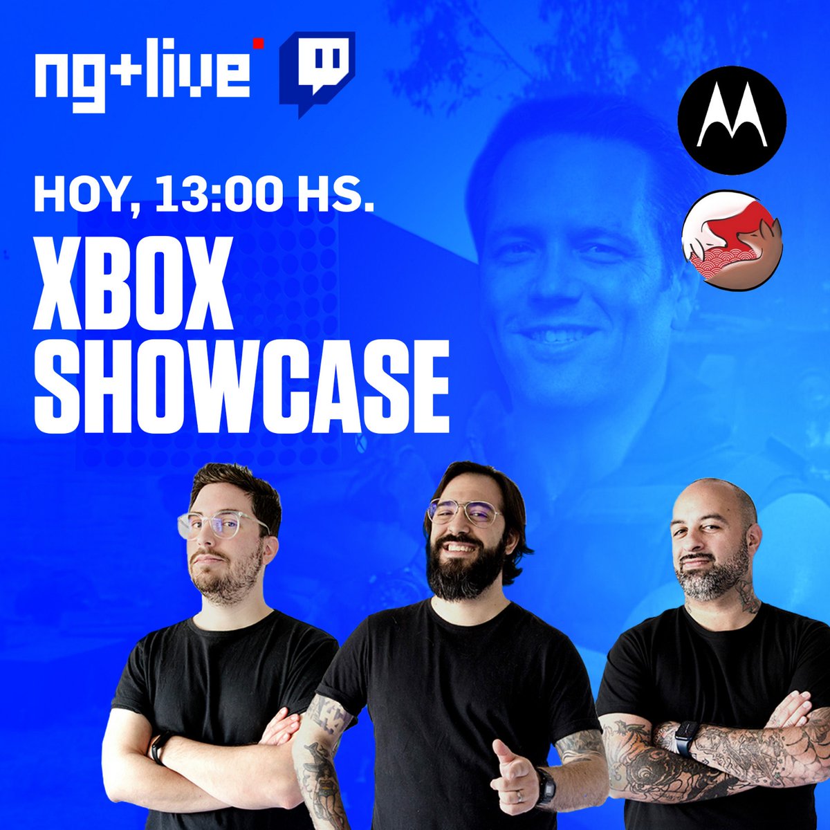 NewGamePlusOK's tweet photo. Ya estamos en vivo para vivir el #XboxShowcase desde LOS ANGELES junto a @guilloleoz @rippyrizza y @jerecurci!!!

Sumate a la fiesta en https://t.co/TIAxADLP0W https://t.co/TJoMBAfmEc