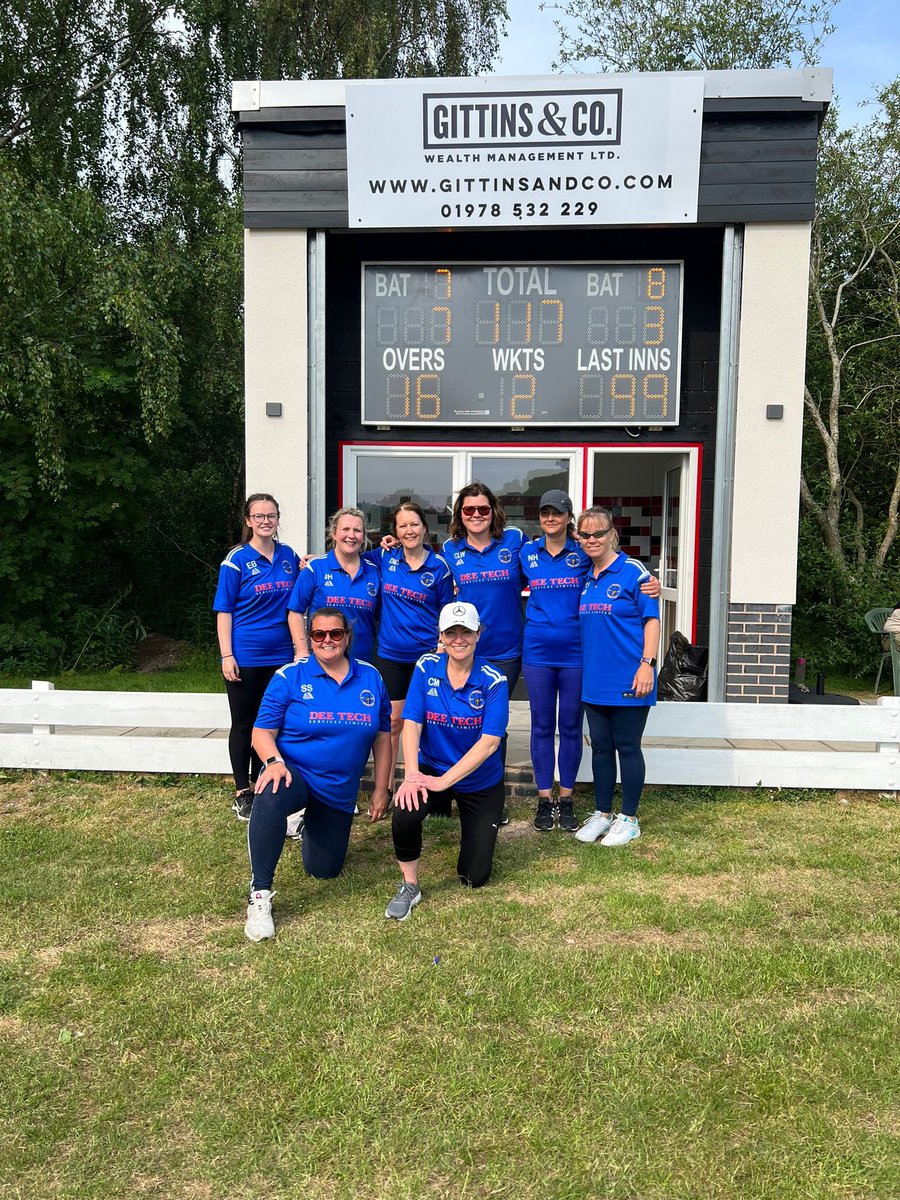 BuckleyCC's tweet photo. What a story this is. The Buckley Belles winning their first competitive match away at Gwersyllt Cricket Club. 6 months ago we didn’t even have a Ladies team!! Well done Ladies get that Prosecco popped and enjoy it. You should all be very proud of yourselves. Amazing 👏👏🏏🏏🥂🥂 https://t.co/FbyN6OjAzs